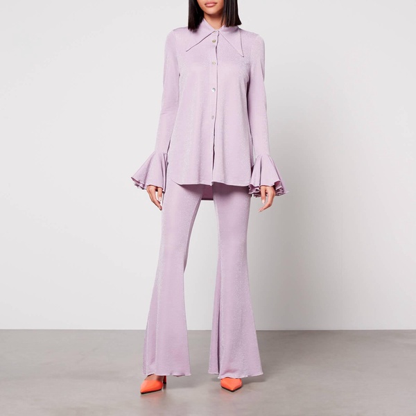 Sleeper Lurex Lounge Shirt and Trouser Set - XS