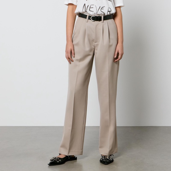 Anine Bing Carrie Wool-Twill Wide-Leg Trousers - W32