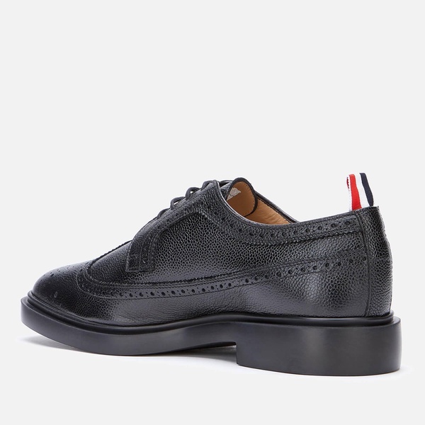 Thom Browne Men's Classic Longwing Pebble Grain Brogues - Black - UK 7