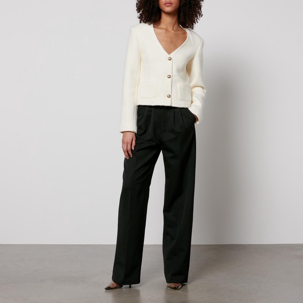 Anine Bing Carrie Twill Wide-Leg Trousers - W32