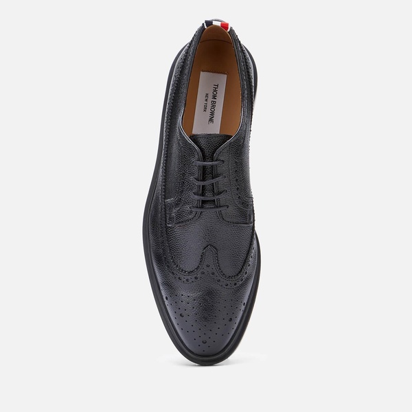 Thom Browne Men's Classic Longwing Pebble Grain Brogues - Black - UK 7