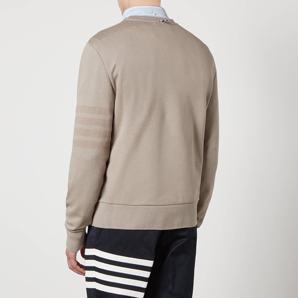 Thom Browne Tonal 4 Bar Loopback Cotton-Jersey Sweatshirt - 0/XS