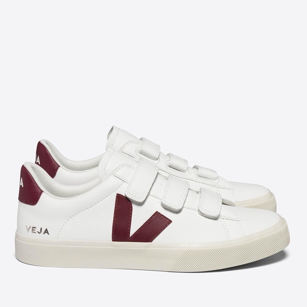 Veja Women's Recife Chrome Free Leather Velcro Trainers - UK 2