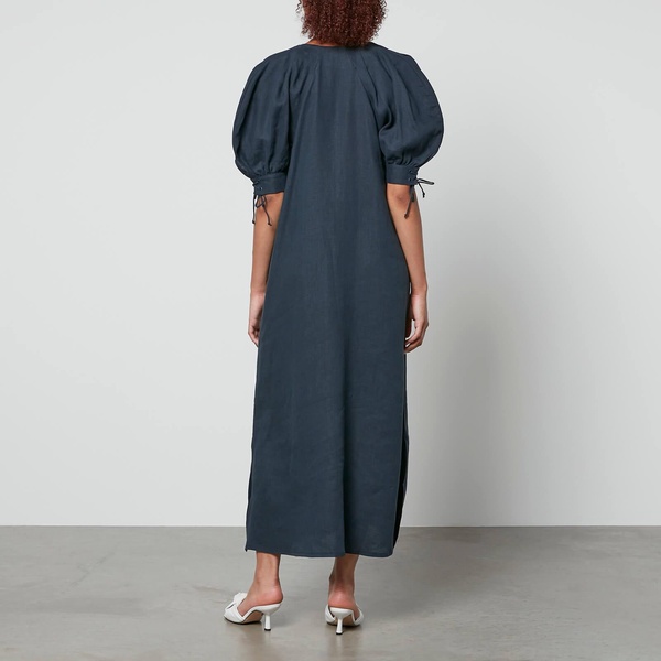 Sleeper Garden Linen Midi Dress - XS