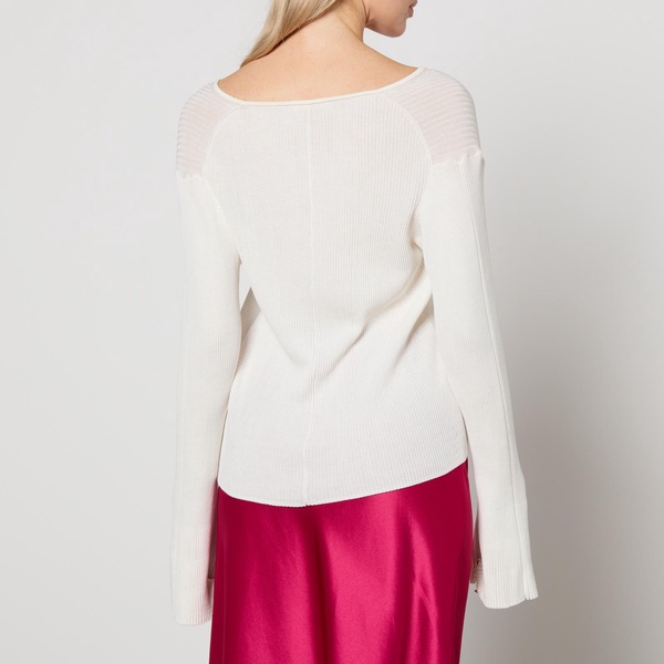 By Malene Birger Cirella Cotton-Bend Ribbed-Knit Top - S