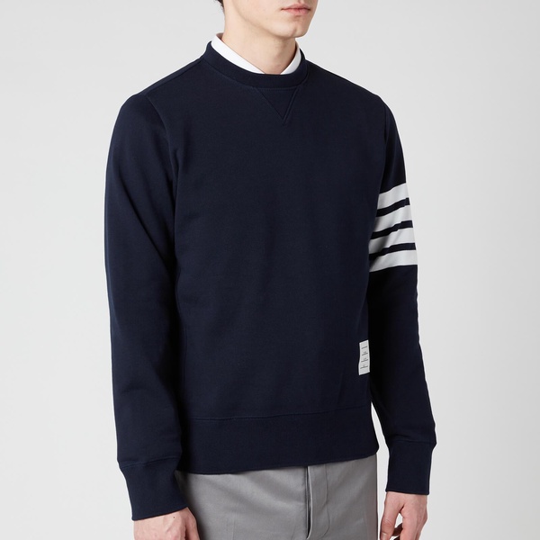 Thom Browne Men's 4-Bar Loopback Sweatshirt - Navy - 1/S