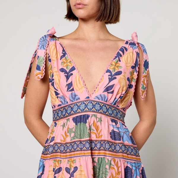 Farm Rio Printed Cotton Midi Dress - XS