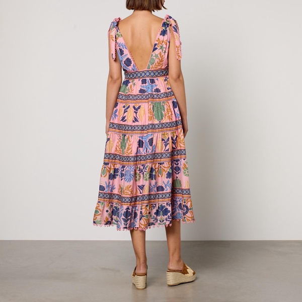 Farm Rio Printed Cotton Midi Dress - XS