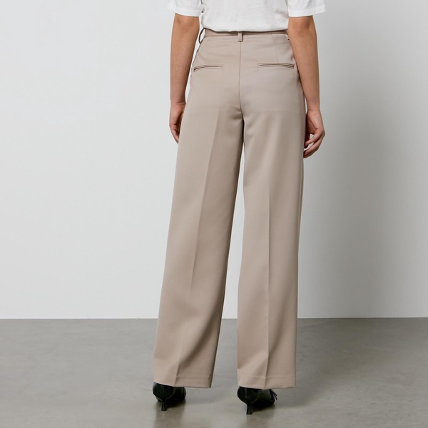 Anine Bing Carrie Wool-Twill Wide-Leg Trousers - W32