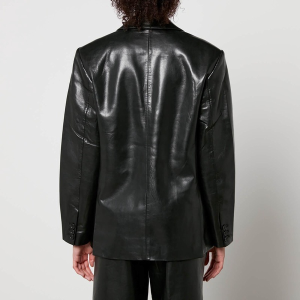 Anine Bing Classic Faux and Recycled Leather Blazer - XS