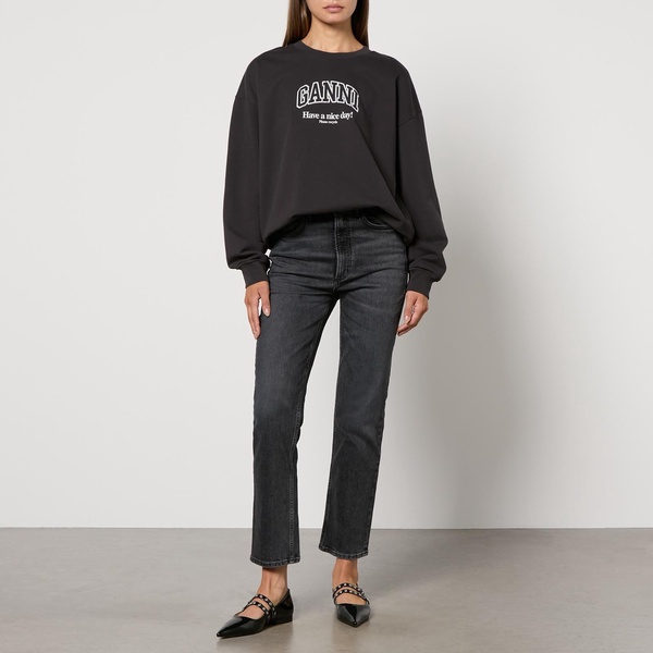 Ganni Isoli Organic Cotton-Jersey Oversized Sweatshirt - XXS/XS