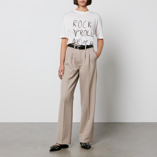 Anine Bing Carrie Wool-Twill Wide-Leg Trousers - W32