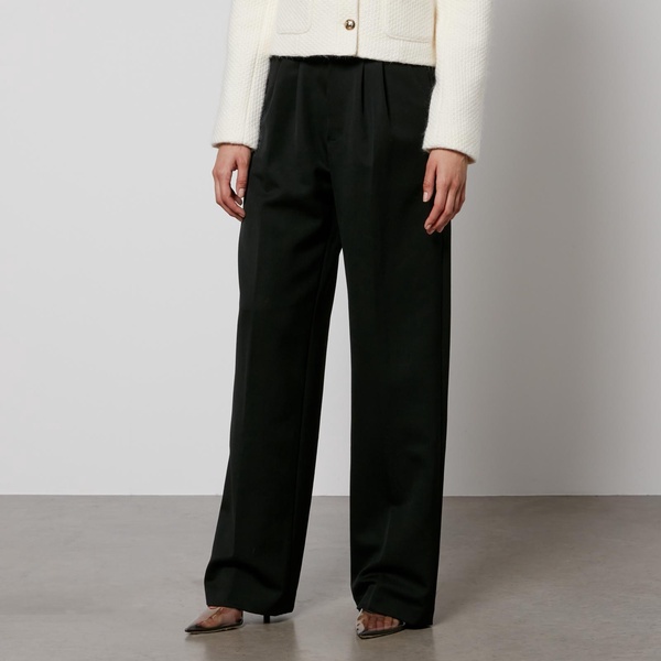 Anine Bing Carrie Twill Wide-Leg Trousers - W32