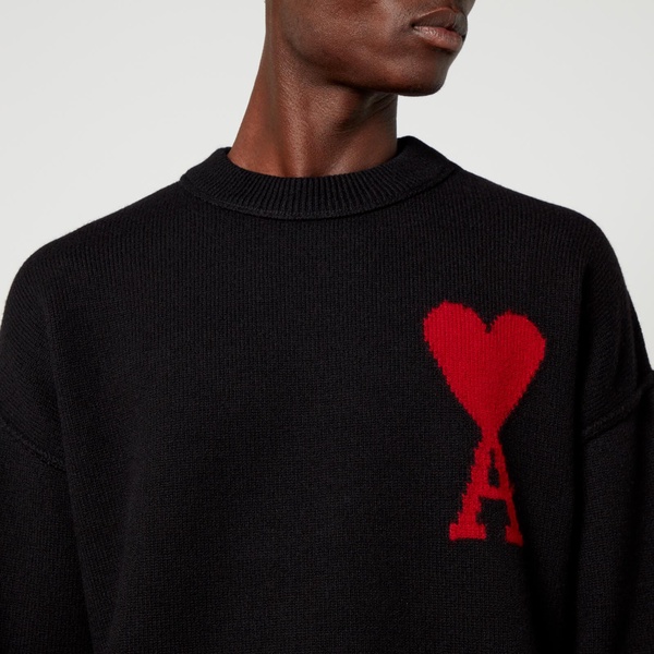 AMI de Coeur Logo-Intarsia Wool Jumper - XS