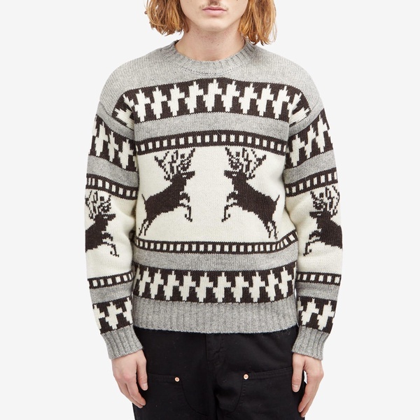 BEAMS Winter Pattern Crew Jumper