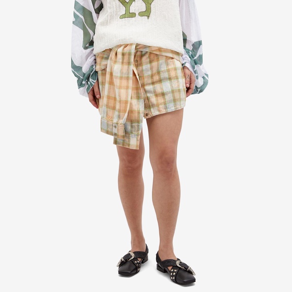 OPEN YY Faded Check Shirt Skirt