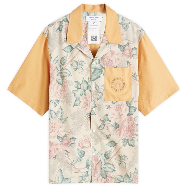 Marine Serre Upcycled Floral Linen Bowling Shirt