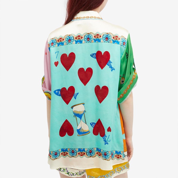 Rummy Oversized Printed Silk-Satin Shirt