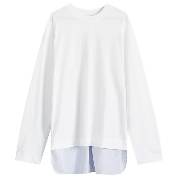 Dries Van Noten Hemron Poplin Back Long Sleeve T-Shirt