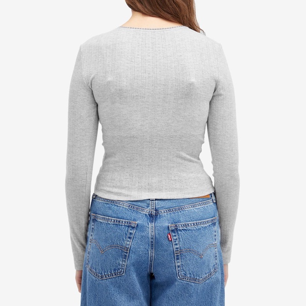 Damson Madder Lua Long Sleeve Pointelle Top