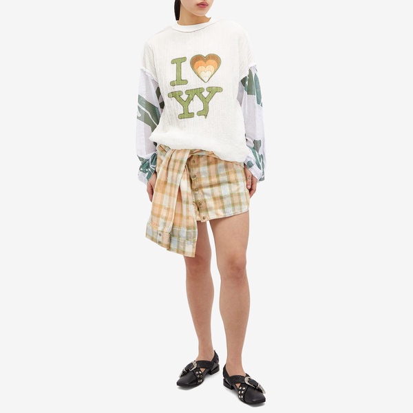 OPEN YY Faded Check Shirt Skirt