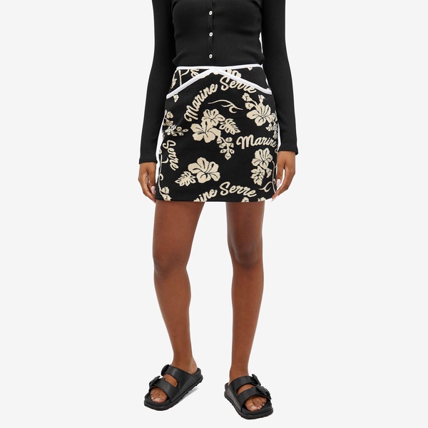 Marine Serre Jersey Jacquard Floral Skirt