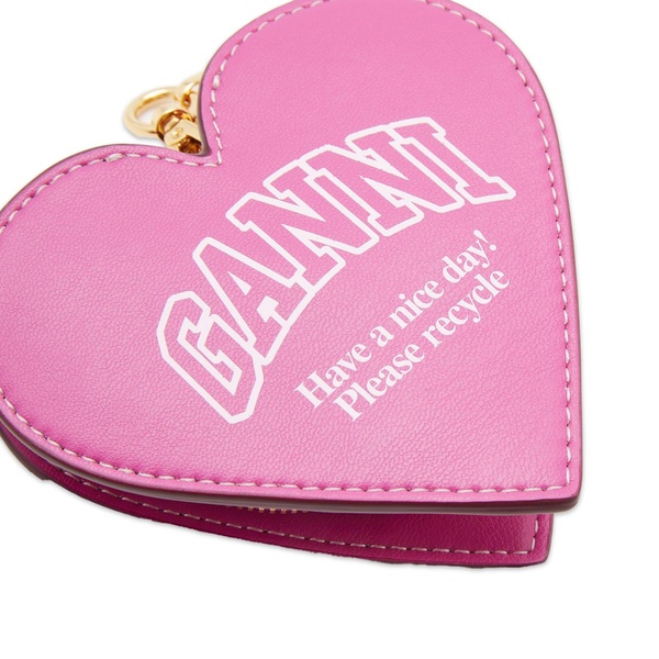 Funny Heart Shocking Pink Leather Coin Purse