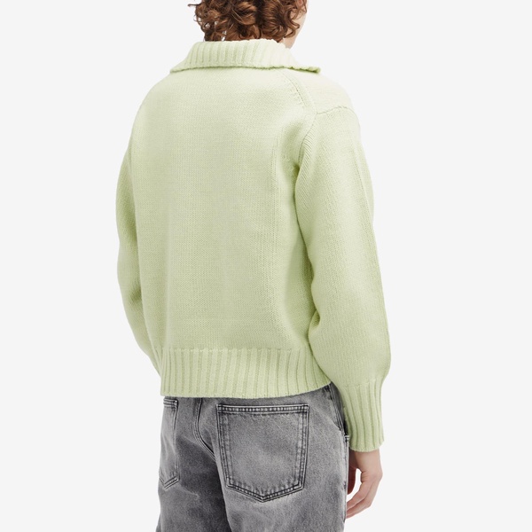 Auralee Wool Soft Cord Quarter Zip Sweat