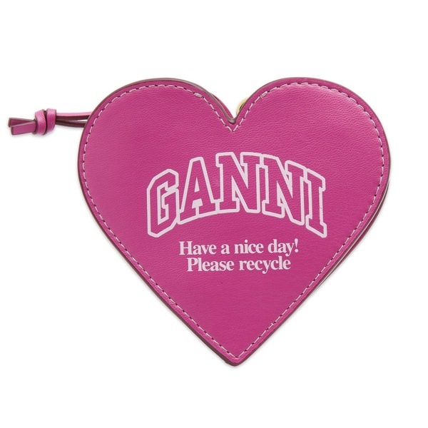 Funny Heart Shocking Pink Leather Coin Purse