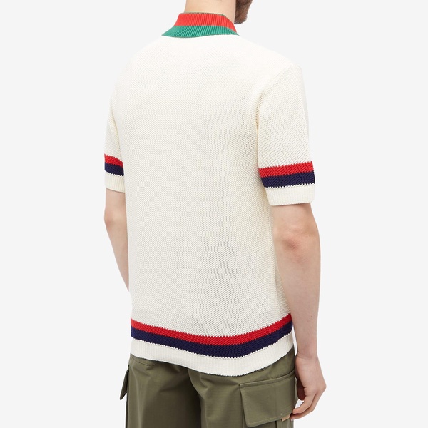 Stretch cotton polo shirt w/ Web detail