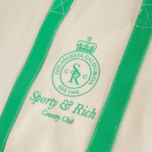 Sporty & Rich Crown Logo Two Tone Tote Bag