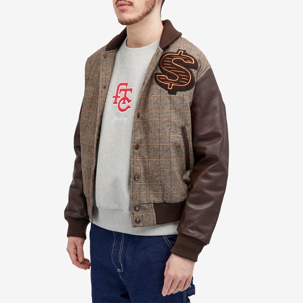 Billionaire Boys Club Leather Sleeve Varsity Jacket