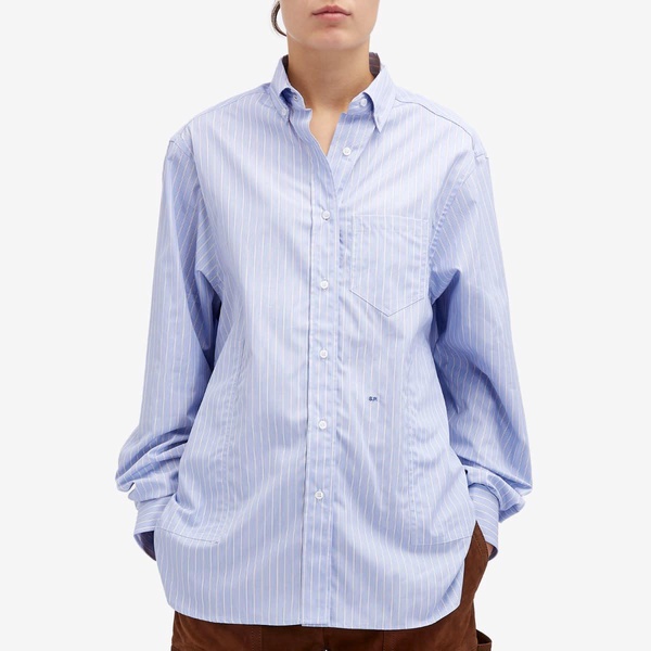 Saks Potts William Long Sleeve Stripe Shirt