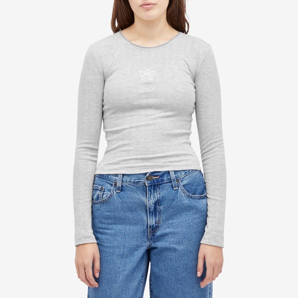 Damson Madder Lua Long Sleeve Pointelle Top