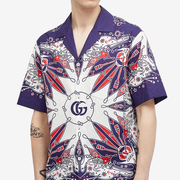 Double G bandana print cotton shirt