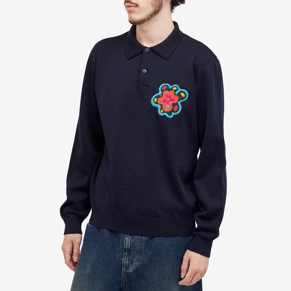 By Parra Flower Blob Knitted Polo Shirt