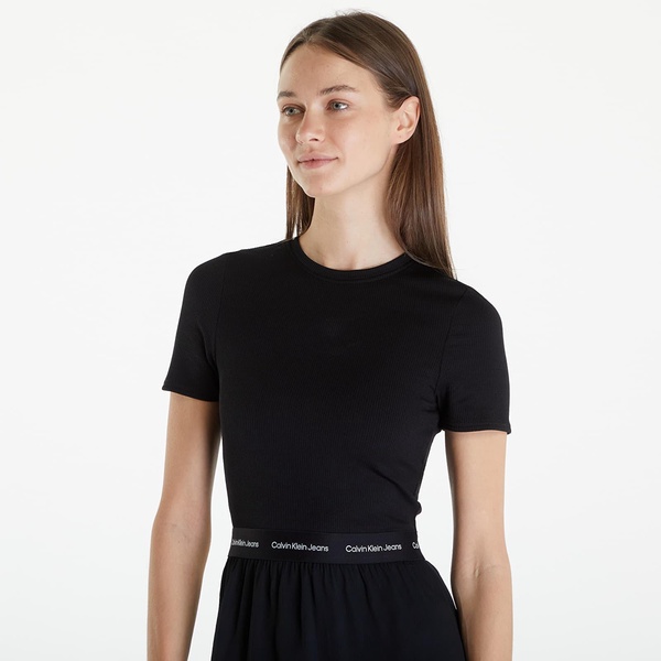 Calvin Klein Jeans Logo Elastic Short Sleeve Dress