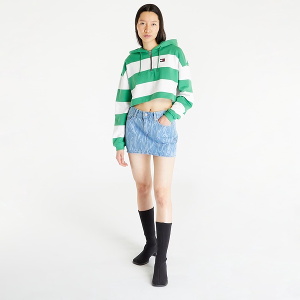 Tommy Jeans Crop Stripe 1/4 Zip Hoodie