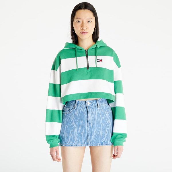 Tommy Jeans Crop Stripe 1/4 Zip Hoodie