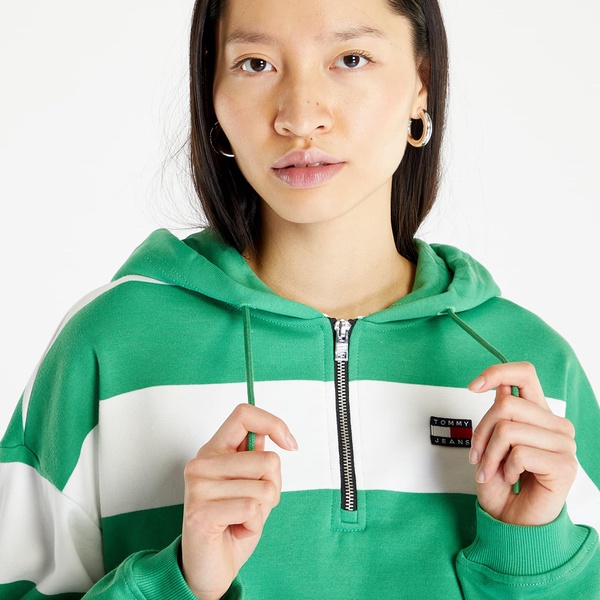 Tommy Jeans Crop Stripe 1/4 Zip Hoodie