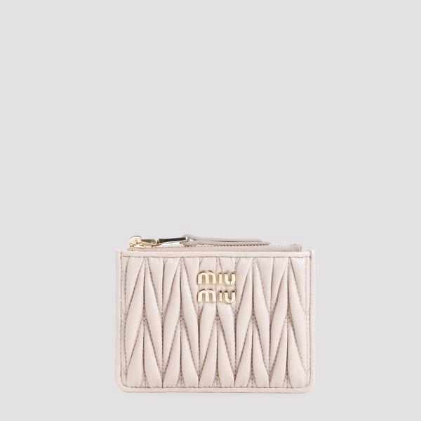 MIU MIU Mini Leather Card Holder - FW24 Collection