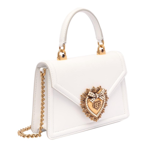 Small Devotion Metallic Leather Top Handle Bag