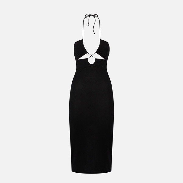 Longuette Black Cutout Black Dress Farah