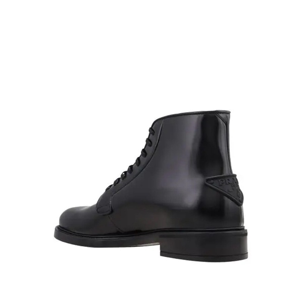 Men's Leather Lace-Up Boots with Triangle Logo