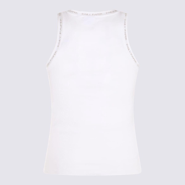 White And Black Cotton Tank Top