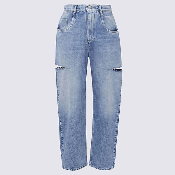 Blue Cotton Denim Jeans