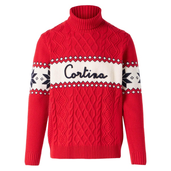 Half-turtleneck Sweater With Cortina Lettering