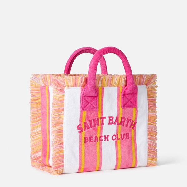 Colette Striped Terry Handbag With Saint Barth Beach Club Embroidery