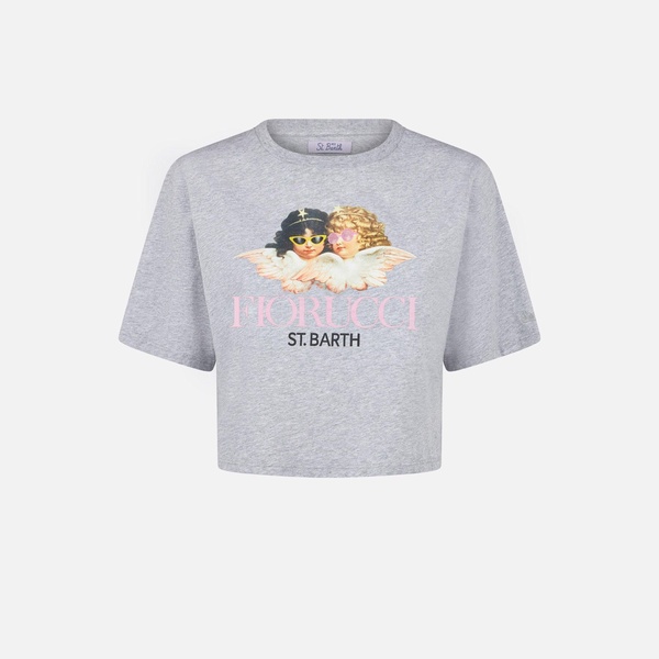 Woman Crop T-shirt With Fiorucci Angel Print | Fiorucci Special Edition