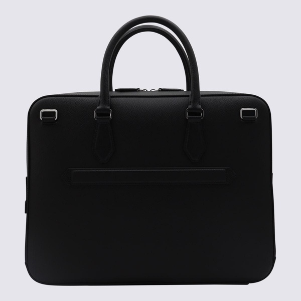 Black Leather Top Handle Bag